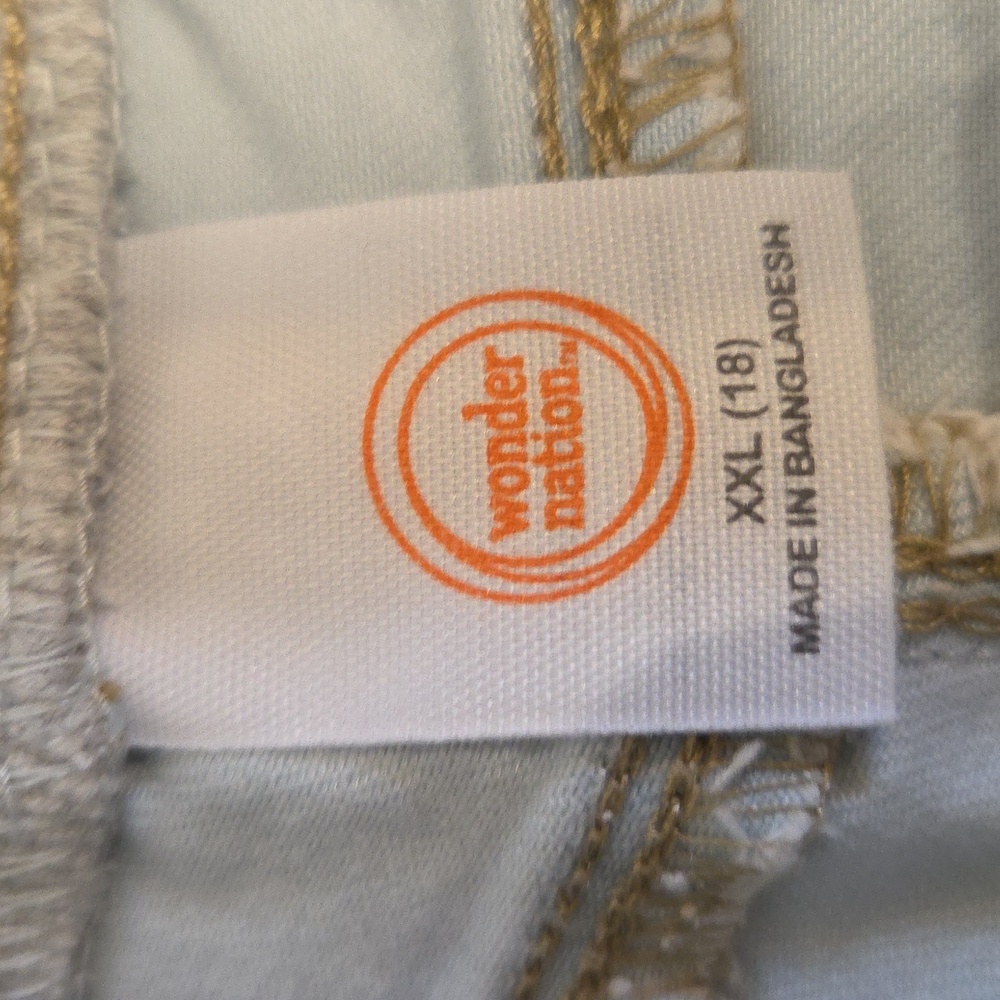 Wonder Nation Kids Light Blue Shorts with Gray Waistband - Picture 3 of 4